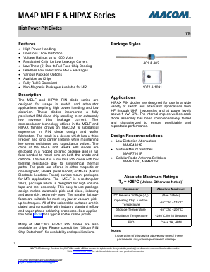 MA4P1250-1072T Datasheet PDF Tyco Electronics