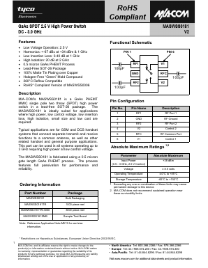 MASWSS0181SMB Datasheet PDF Tyco Electronics