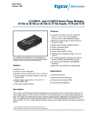 LW010F Datasheet PDF Tyco Electronics
