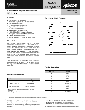 MAPDCC0001 Datasheet PDF Tyco Electronics