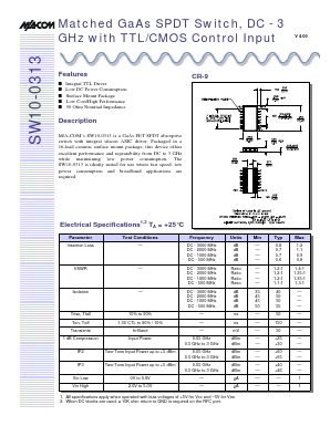 SW10-0313 Datasheet PDF Tyco Electronics