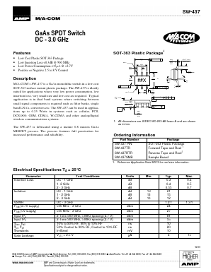 SW-437PIN Datasheet PDF Tyco Electronics