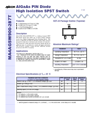 MA4AGSW900-287T Datasheet PDF Tyco Electronics