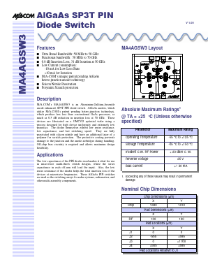 MA4AGSW3 Datasheet PDF Tyco Electronics