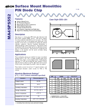 MA4SPS552-W Datasheet PDF Tyco Electronics