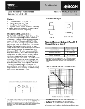 MA46413 Datasheet PDF Tyco Electronics