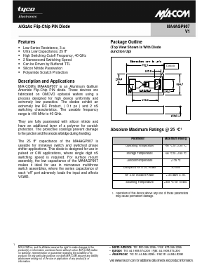 MA4AGP907 Datasheet PDF Tyco Electronics