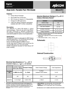 MA44781 Datasheet PDF Tyco Electronics
