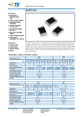 RP73PF1E Datasheet PDF Tyco Electronics