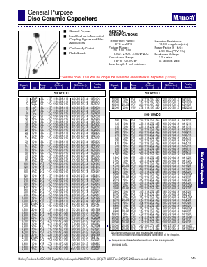 GE680K Datasheet PDF Mallory performance club