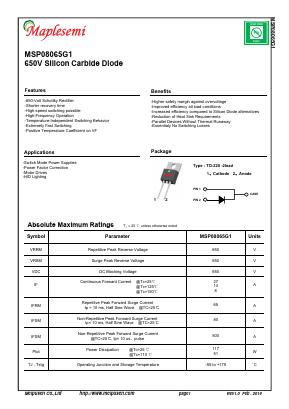 MSP08065G1 Datasheet PDF Shenzhen Meipusen Semiconductor Co., Ltd
