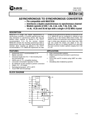 MAS9138 Datasheet PDF Micro Analog systems