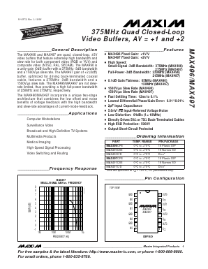 MAX496CPE Datasheet PDF Maxim Integrated