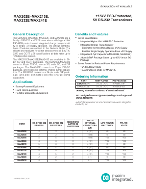 MAX202EC/D Datasheet PDF Maxim Integrated