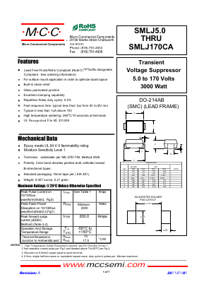 SMLJ100C Datasheet PDF Micro Commercial Components