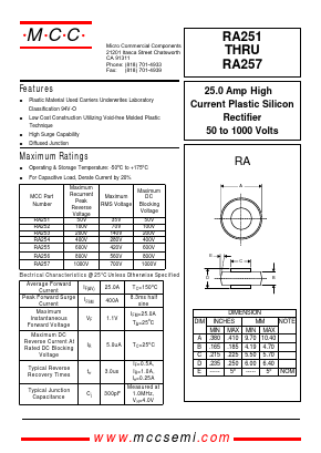 RA256 Datasheet PDF Micro Commercial Components