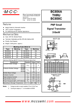 BC857C Datasheet PDF Micro Commercial Components