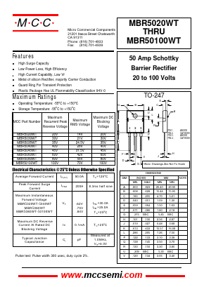 MBR5030WT Datasheet PDF Micro Commercial Components