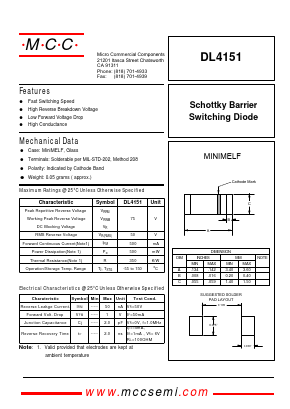 DL4151 Datasheet PDF Micro Commercial Components