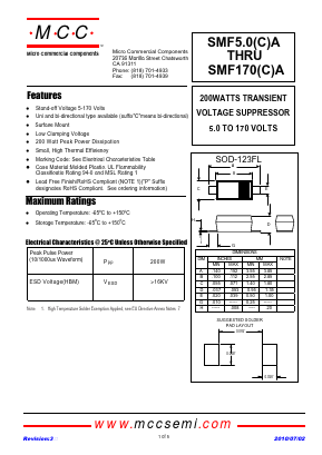 SMF100A Datasheet PDF Micro Commercial Components