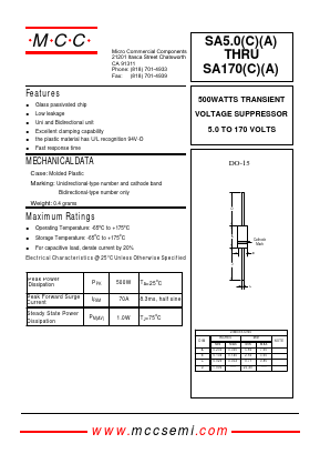 SA12A Datasheet PDF Micro Commercial Components