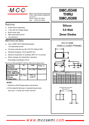 SMCJ5348 Datasheet PDF Micro Commercial Components