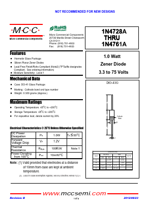1N4755A-TP Datasheet PDF Micro Commercial Components