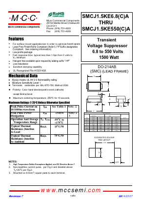 SMCJ1.5KE11A Datasheet PDF Micro Commercial Components
