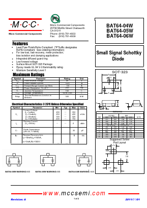 BAT64-05W-TP Datasheet PDF Micro Commercial Components