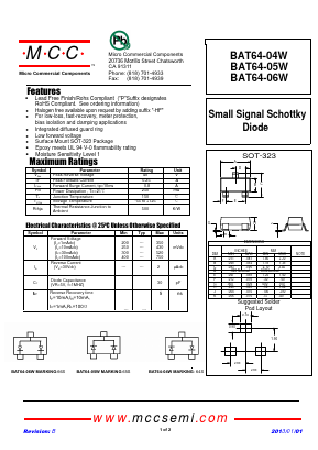 BAT64-05W Datasheet PDF Micro Commercial Components