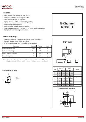 2N7002KM-TP Datasheet PDF Micro Commercial Components