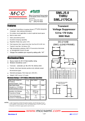 SMLJ64A Datasheet PDF Micro Commercial Components