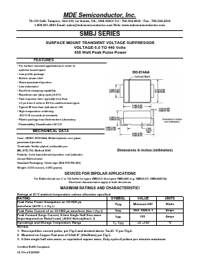 SMBJ18CA Datasheet PDF MDE Semiconductor