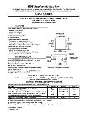 SMDJ10C Datasheet PDF MDE Semiconductor