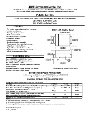 P6SMB11CA Datasheet PDF MDE Semiconductor