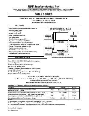 SMLJ110A Datasheet PDF MDE Semiconductor, Inc.