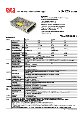 RD-125B Datasheet PDF Mean Well Enterprises Co., Ltd.