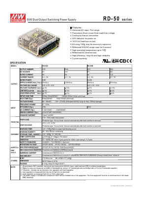 RD-50B Datasheet PDF Mean Well Enterprises Co., Ltd.