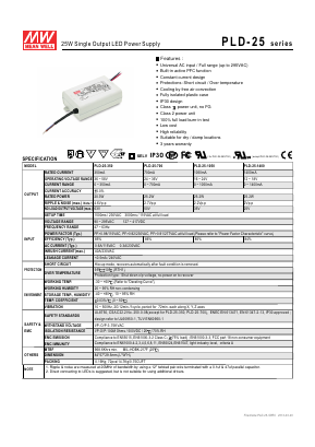 PLD-25-350 Datasheet PDF Mean Well Enterprises Co., Ltd.