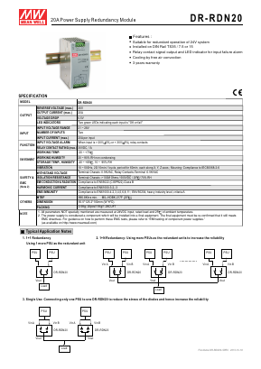 DR-RDN20 Datasheet PDF Mean Well Enterprises Co., Ltd.