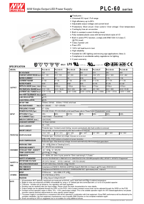 PLC-60-12 Datasheet PDF Mean Well Enterprises Co., Ltd.