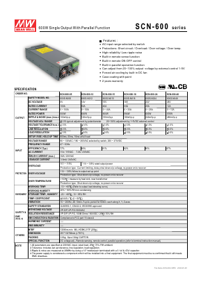 600S-N012 Datasheet PDF Mean Well Enterprises Co., Ltd.