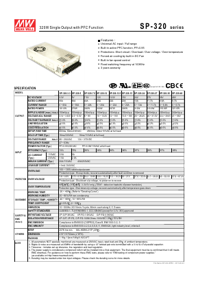 SP-320-48 Datasheet PDF Mean Well Enterprises Co., Ltd.