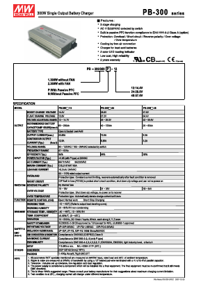 PB-300 Datasheet PDF Mean Well Enterprises Co., Ltd.