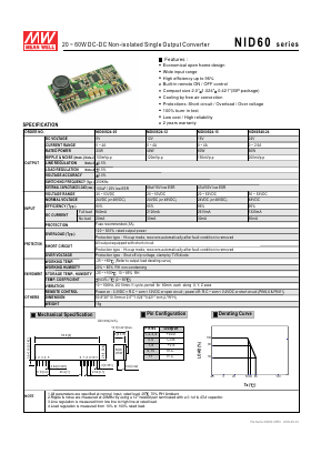 NID60S24-15 Datasheet PDF Mean Well Enterprises Co., Ltd.