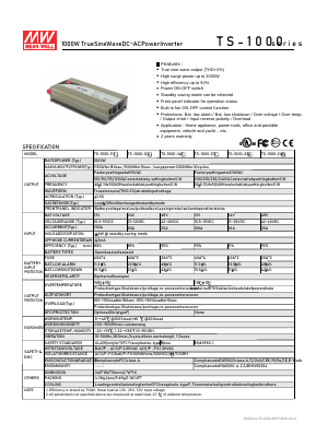 TS-1000-224 Datasheet PDF Mean Well Enterprises Co., Ltd.