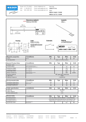 MK041A71C1100W Datasheet PDF Meder Electronic