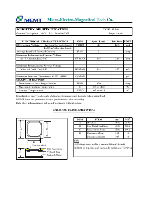 SB540 Datasheet PDF Micro Electro Magnetical Tech