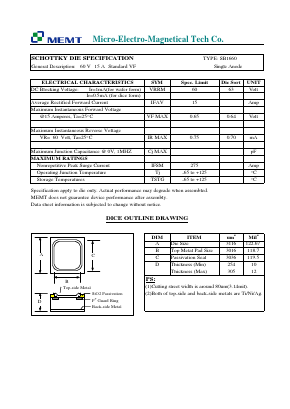 SB1660 Datasheet PDF Micro Electro Magnetical Tech