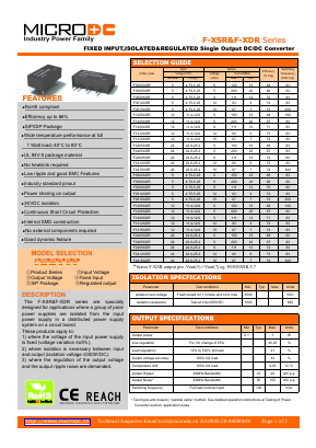 F1205XSR Datasheet PDF Microdc power Technology Co., Ltd